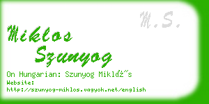 miklos szunyog business card